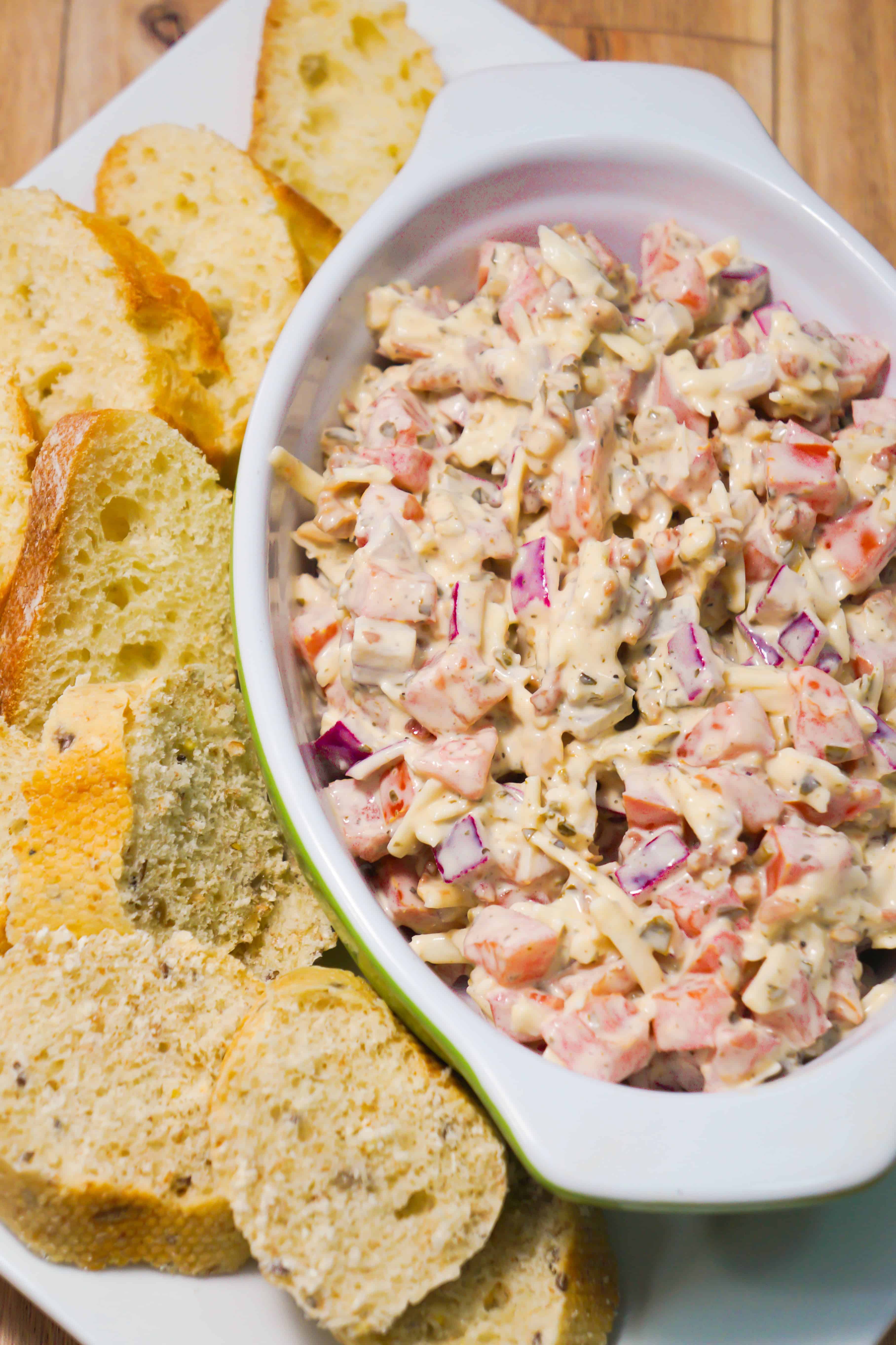 This cold bruschetta dip is the perfect party food.