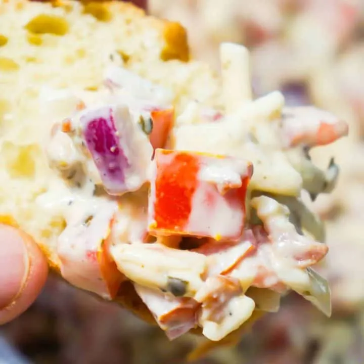 Serve this bacon bruschetta party dip with baguette or crackers.