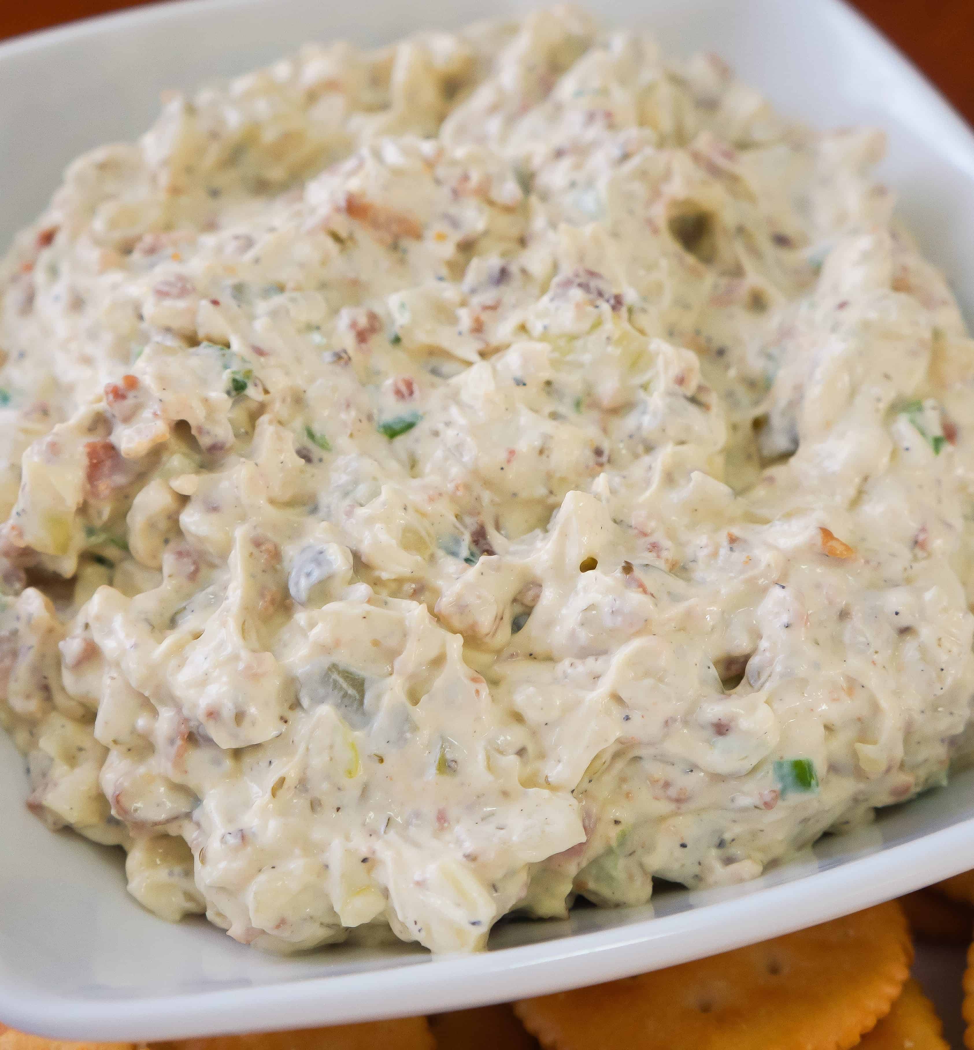 Bacon Onion Dip made with Herb and Garlic Cream Cheese