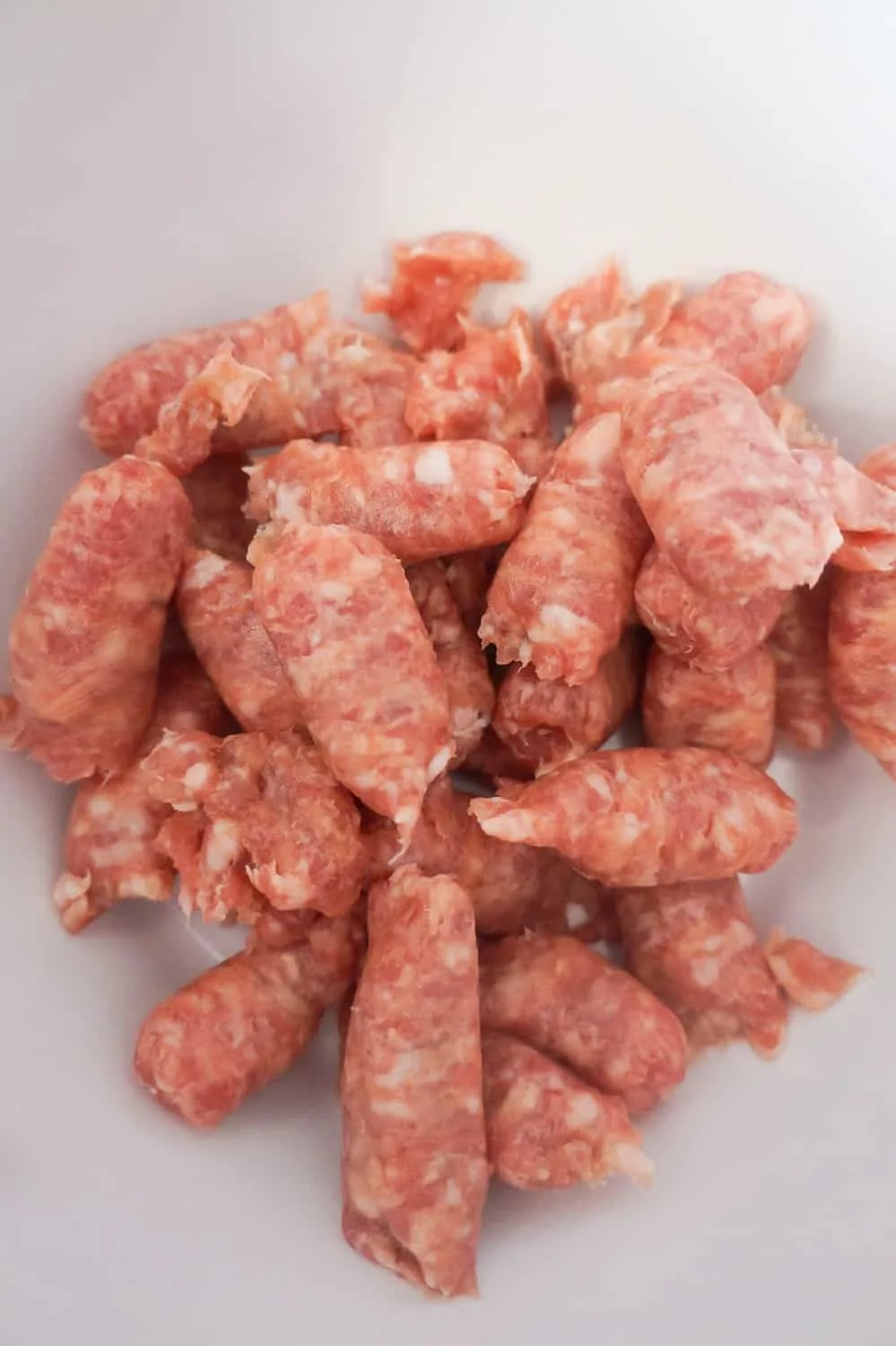 breakfast sausage meat removed from casings