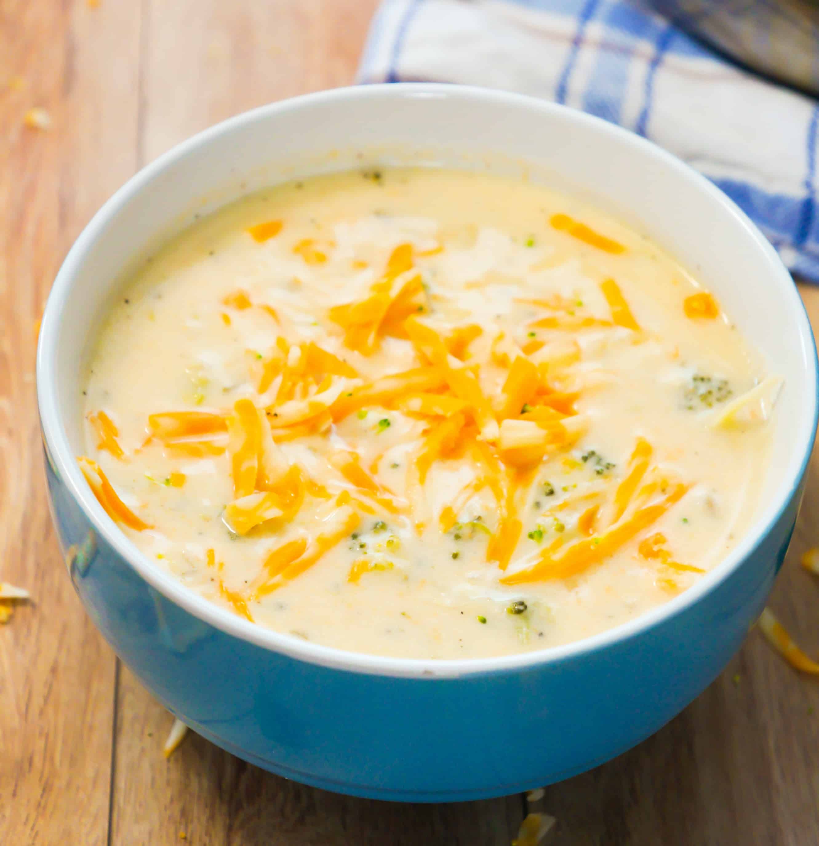 Broccoli cheese soup with chicken. Great fall recipe.