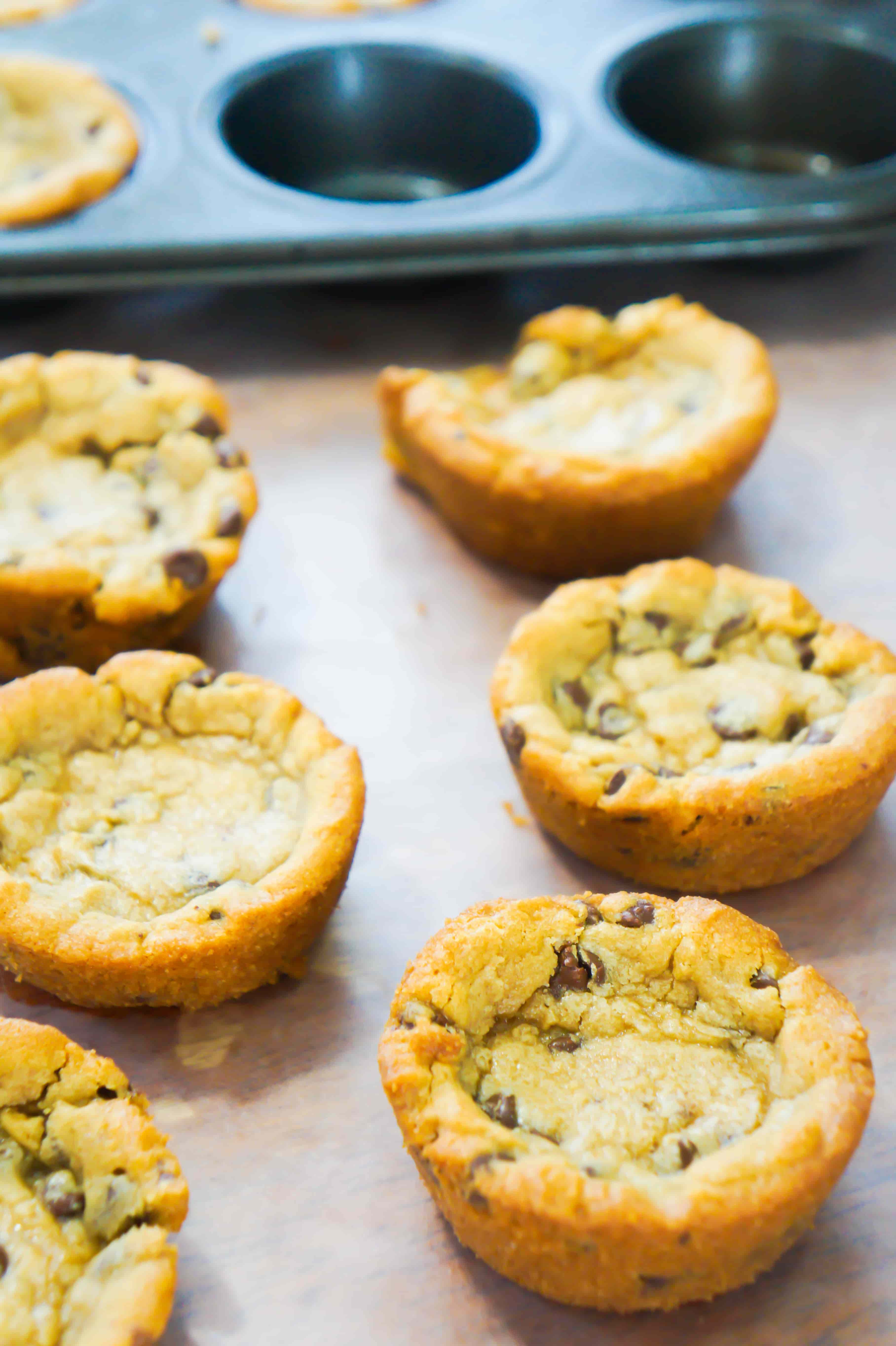 Caramel Chocolate Cream Cheese Stuffed cookies are an easy 3 ingredient dessert recipe using Pillsbury cookie dough. These chocolate chip cookies are filled with chocolate cream cheese and caramel.