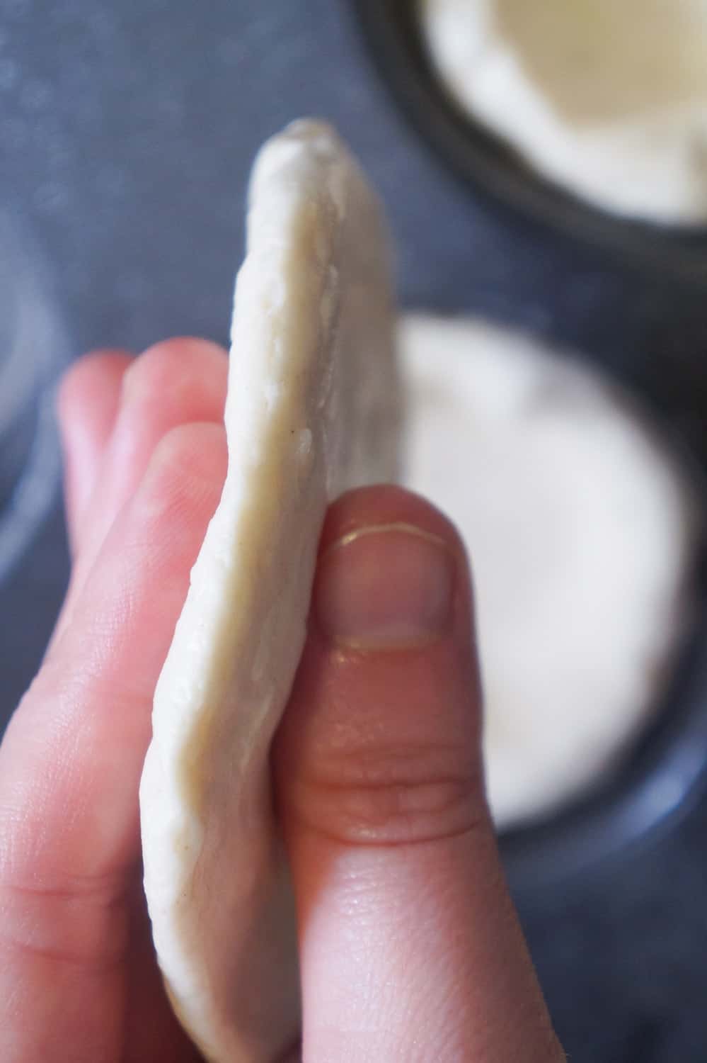 flattened out biscuit dough