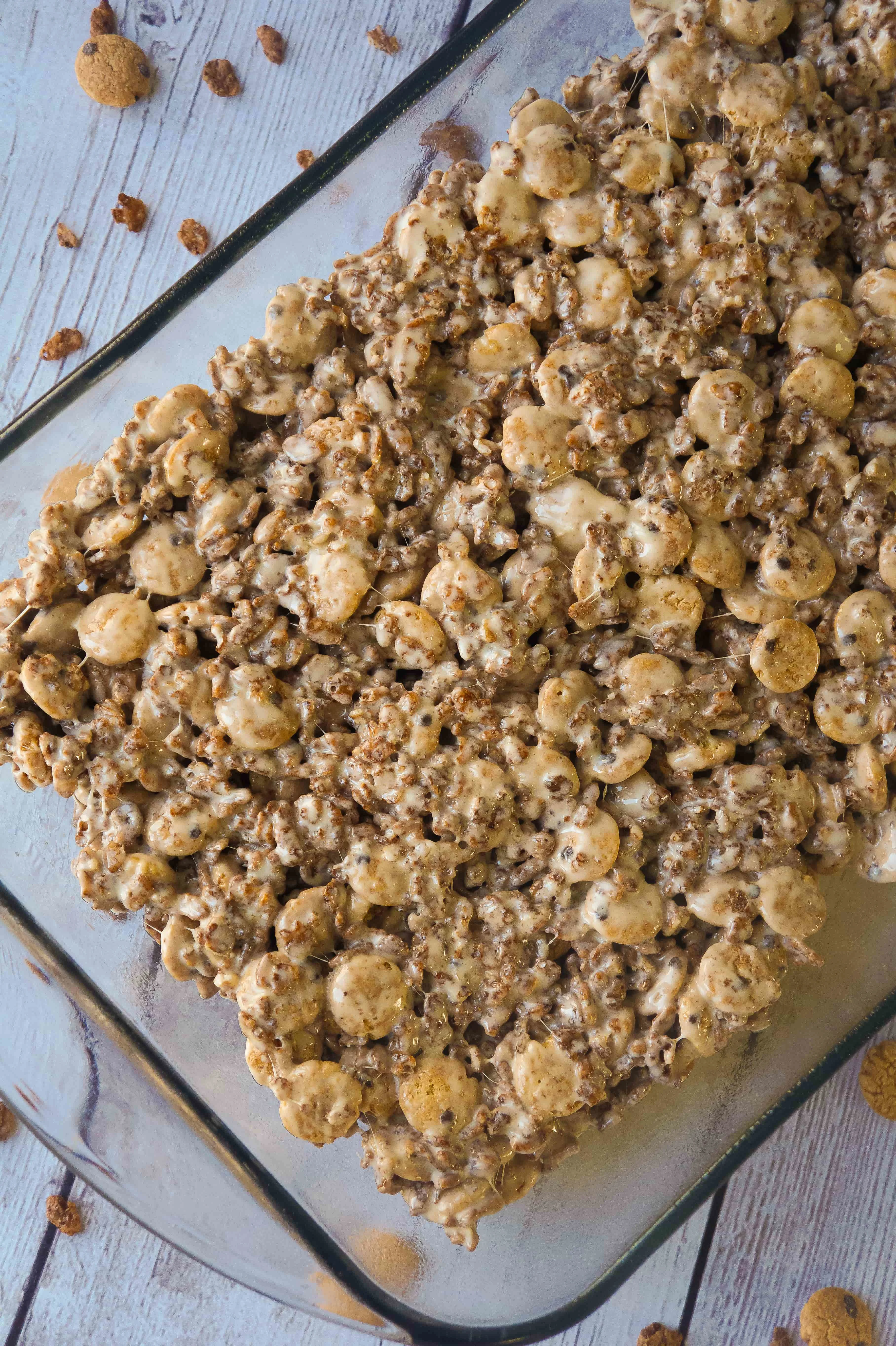 Chocolate Rice Krispie Treats with Cookie Crisp Cereal are a fun twist on classic rice krispie squares. These delicious marshmallow treats are made with Cocoa Rice Krispies and Cookie Crisp cereal.