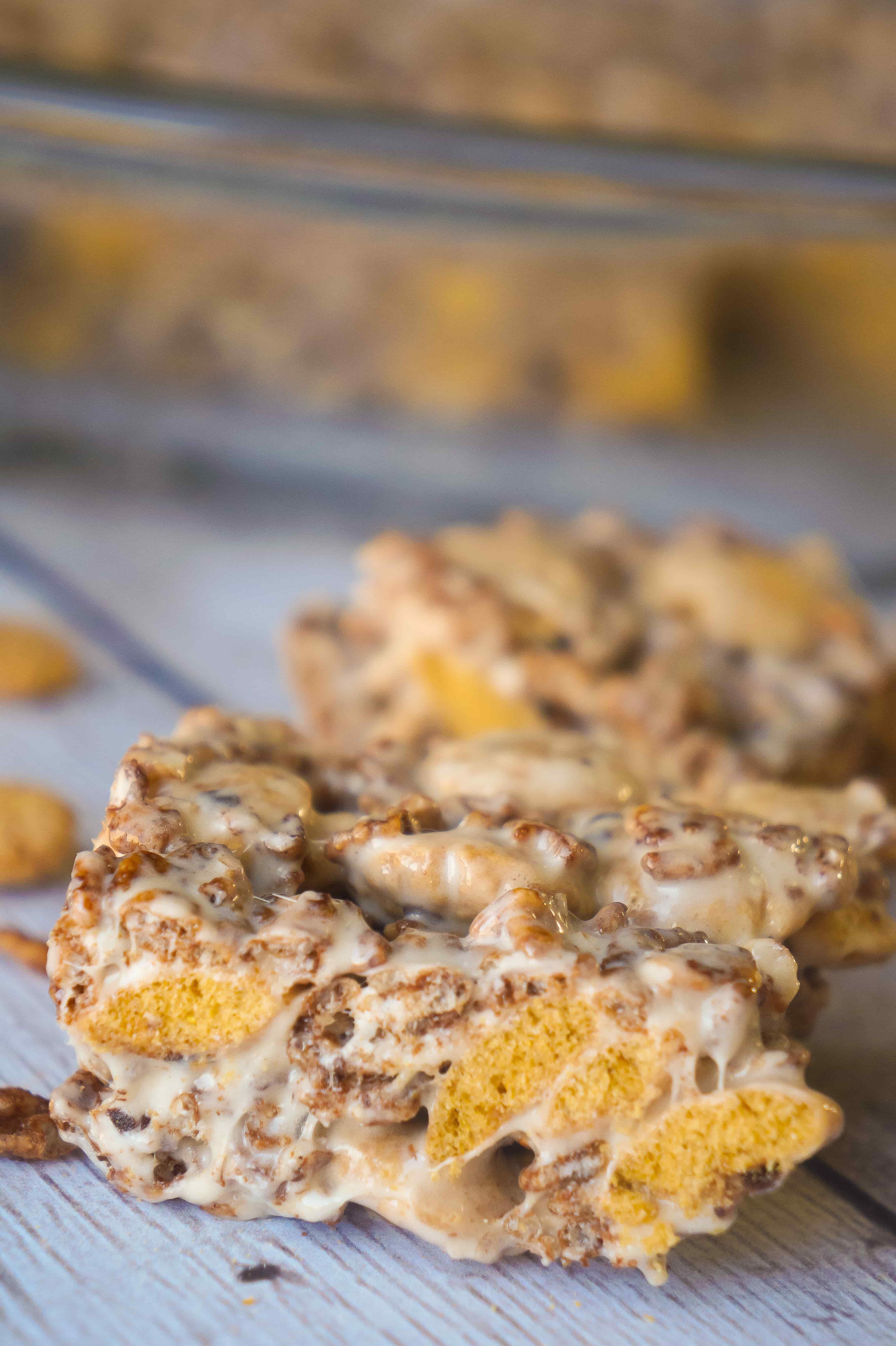 Chocolate Rice Krispie Treats with Cookie Crisp Cereal are a fun twist on classic rice krispie squares. These delicious marshmallow treats are made with Cocoa Rice Krispies and Cookie Crisp cereal.