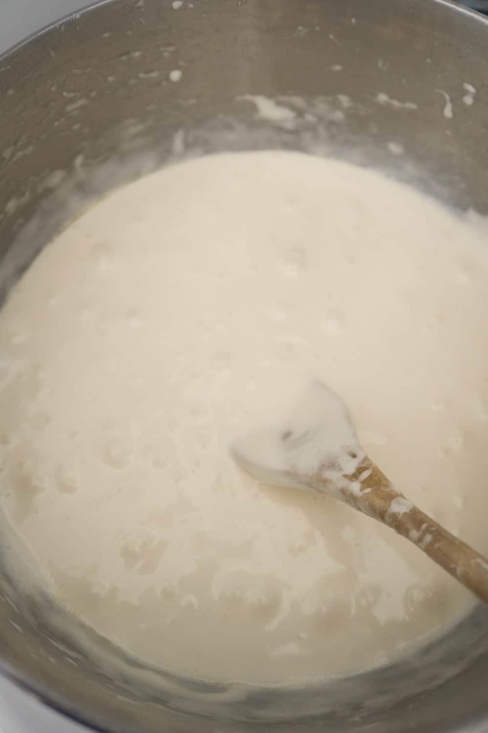 melted marshmallow in saucepan