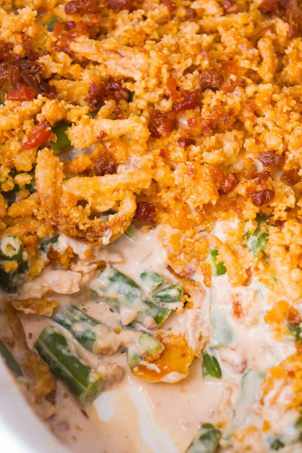 Cream Cheese & Bacon Green Bean Casserole - This is Not Diet Food