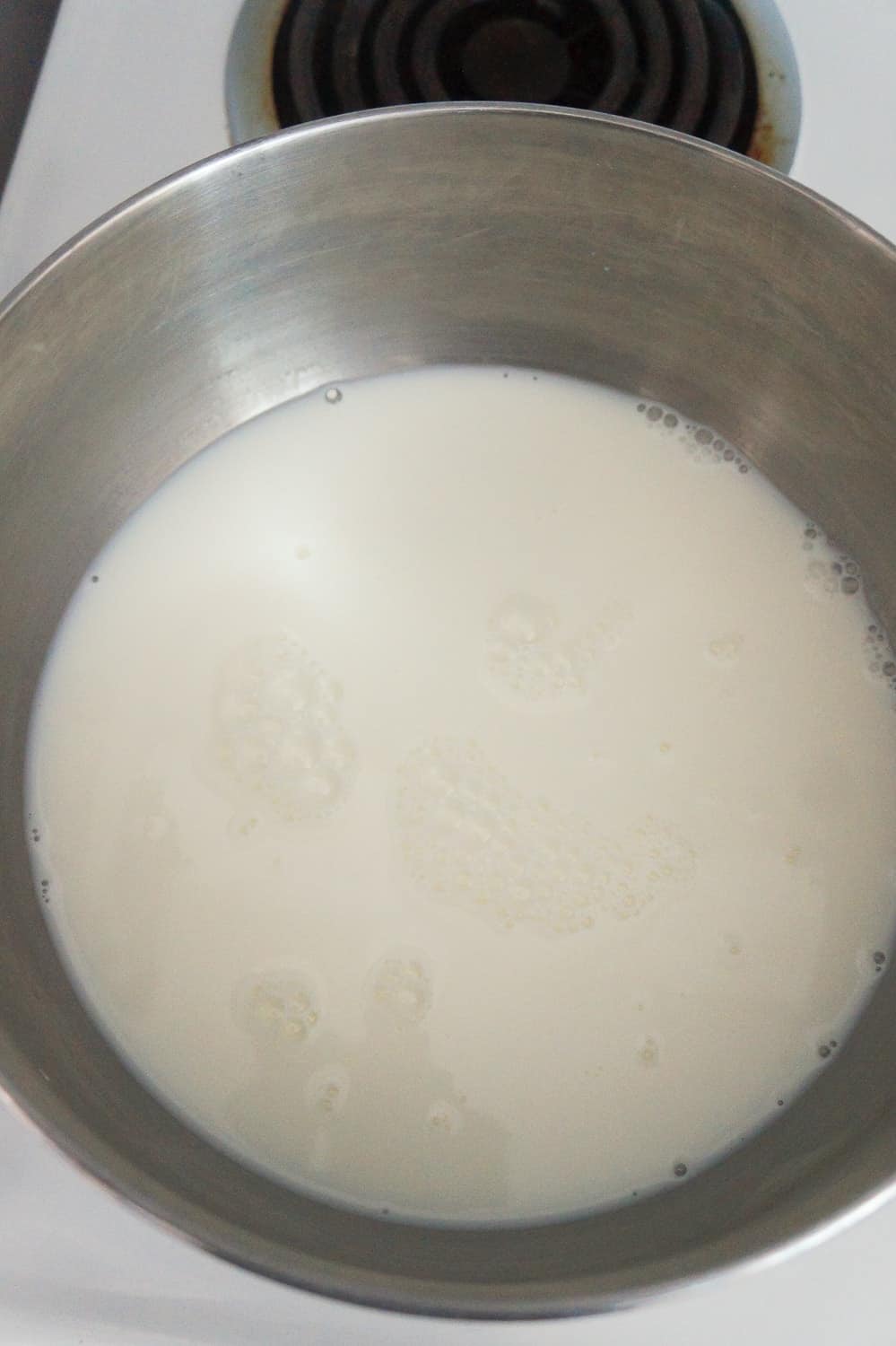 milk in large saucepan