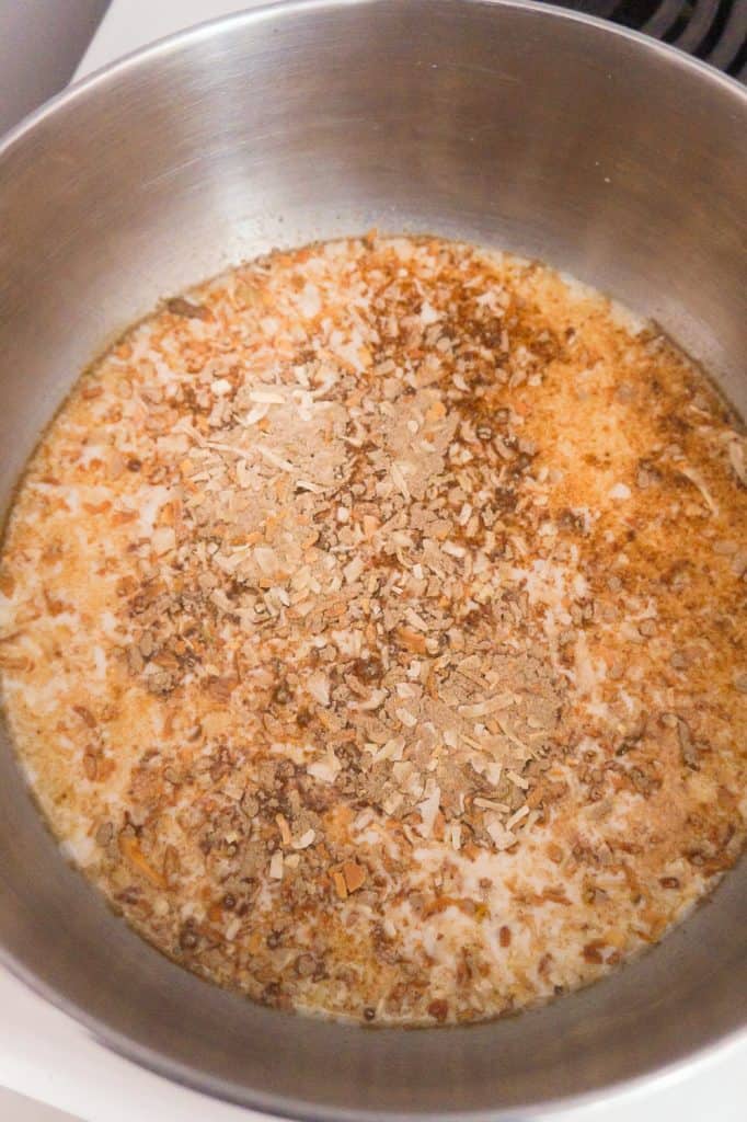 onion soup mix added to milk in large saucepan