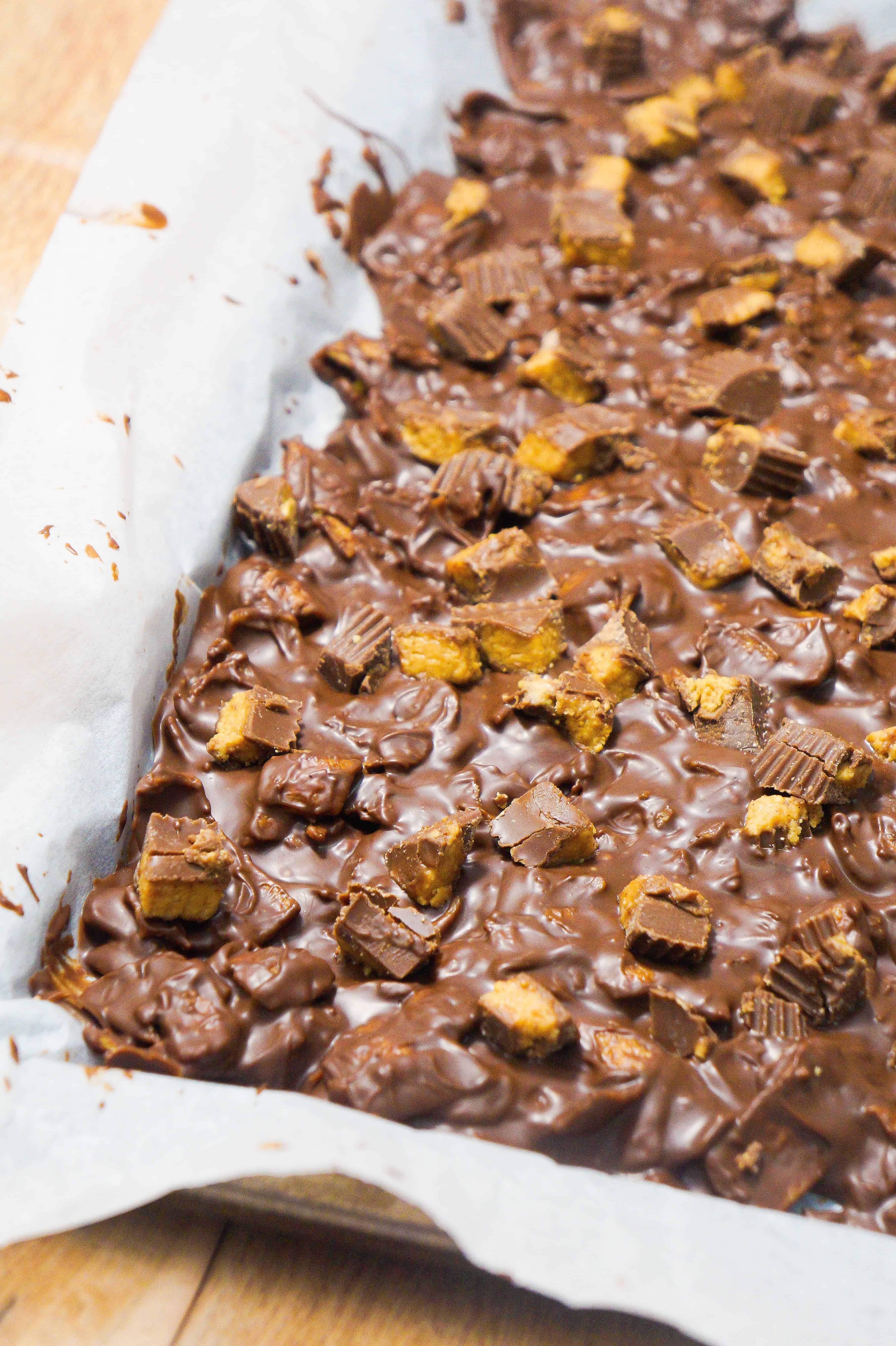 Peanut Butter Chocolate Bark loaded with Fritos corn chips is an easy dessert recipe.
