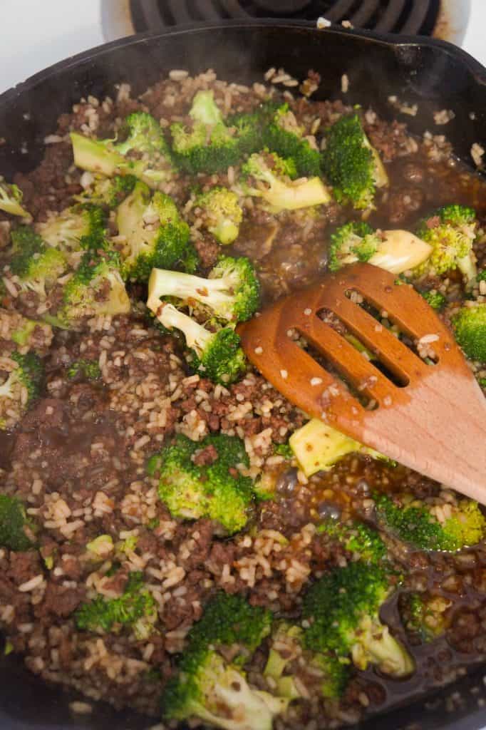 Honey Garlic Ground Beef and Rice with Broccoli THIS IS NOT DIET FOOD