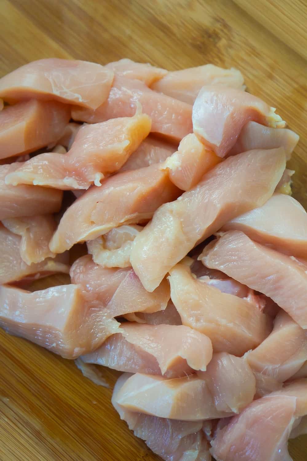 raw chicken breast cut into strips