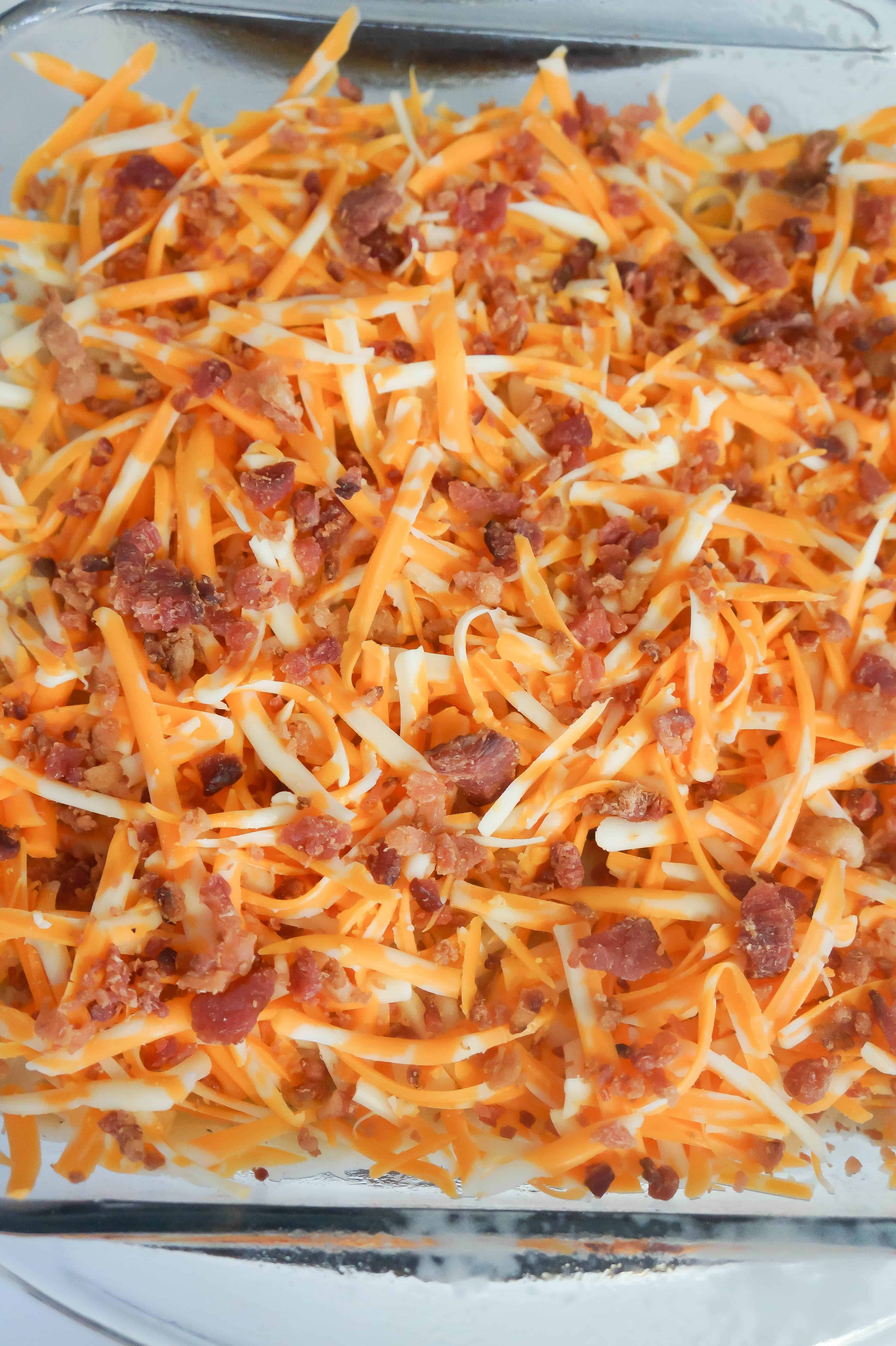 uncooked loaded potato meatloaf casserole