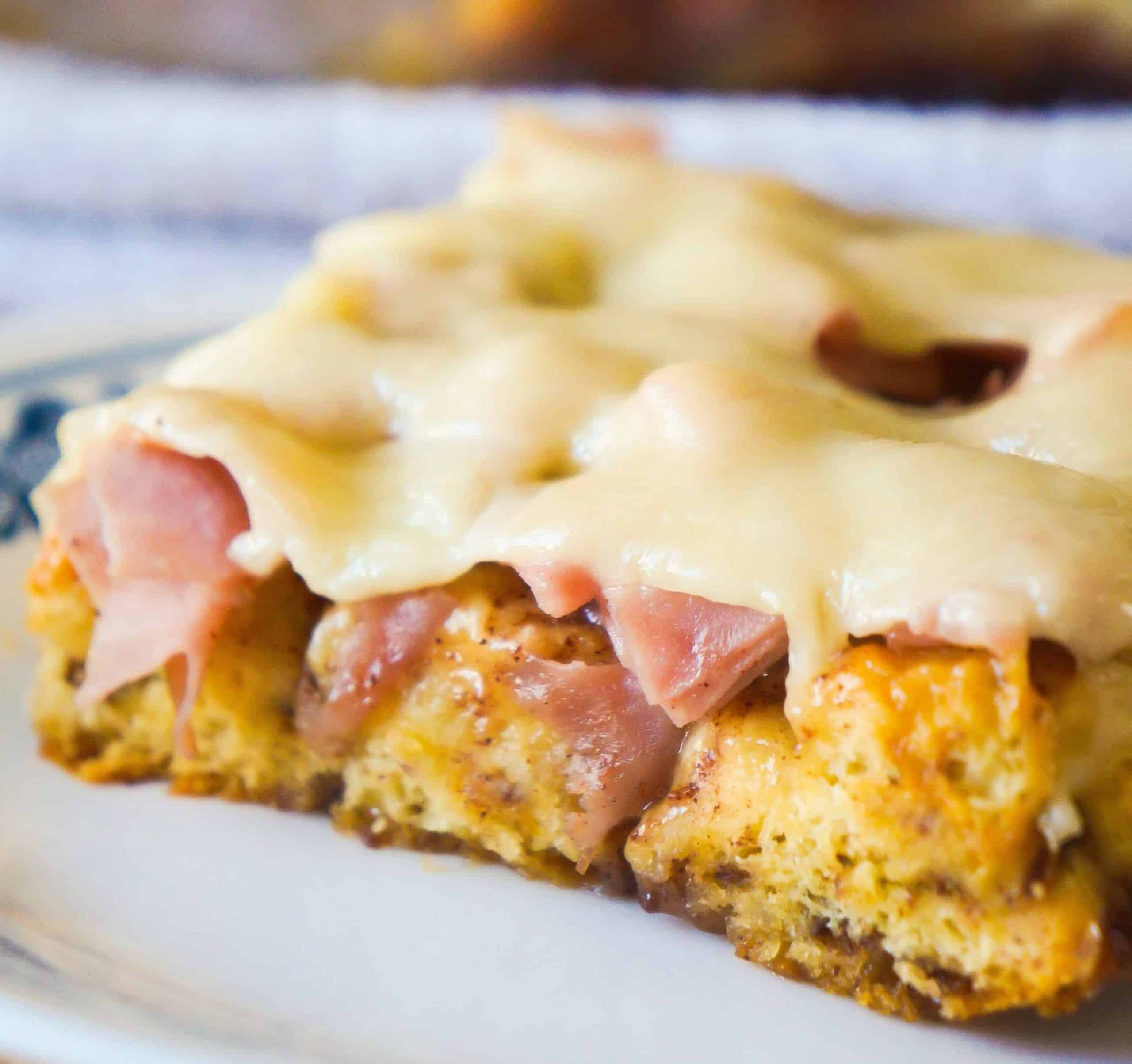 Monte Cristo Breakfast Casserole is an easy cinnamon roll casserole.