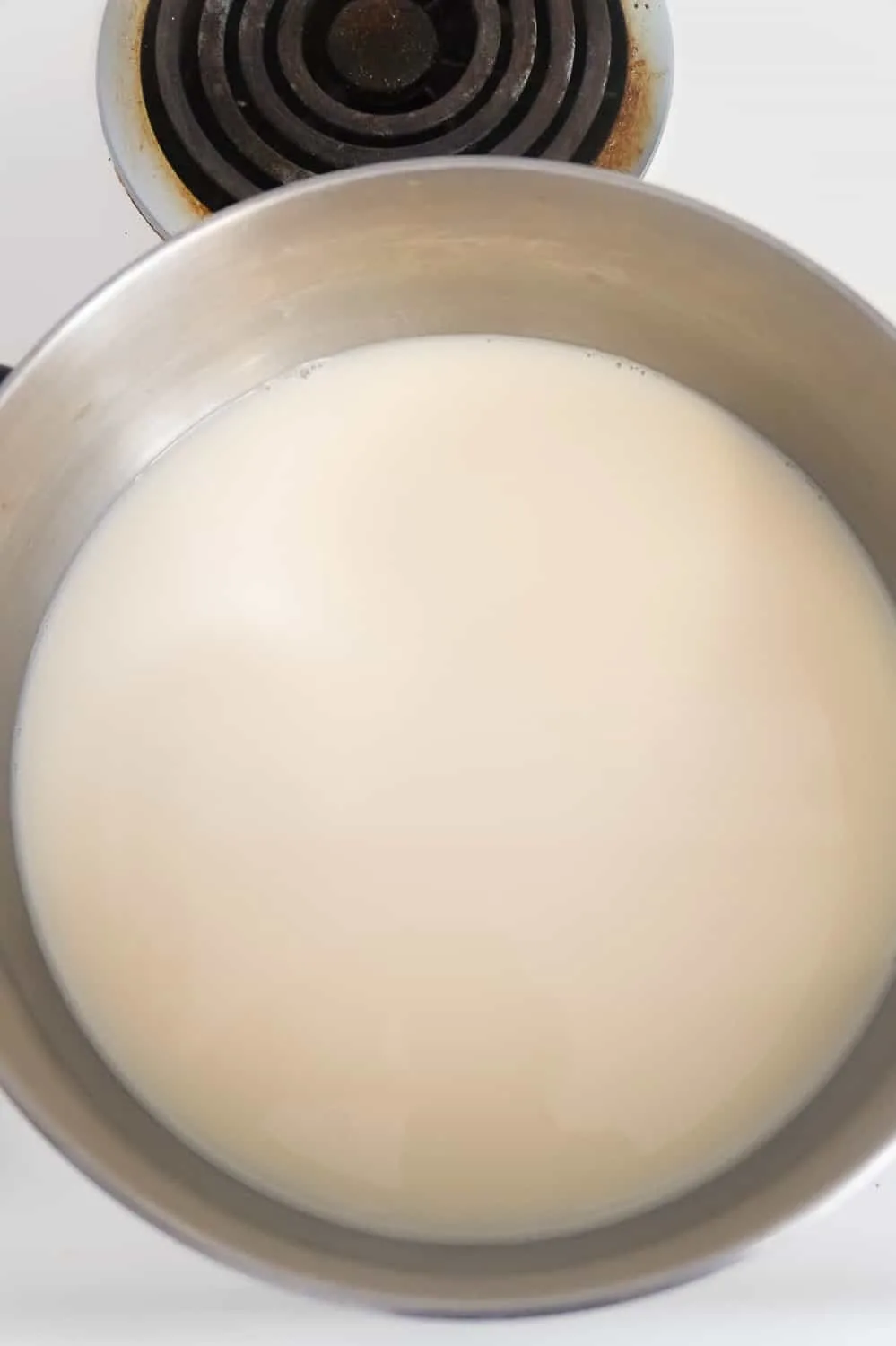 chicken broth, milk and water in large pot