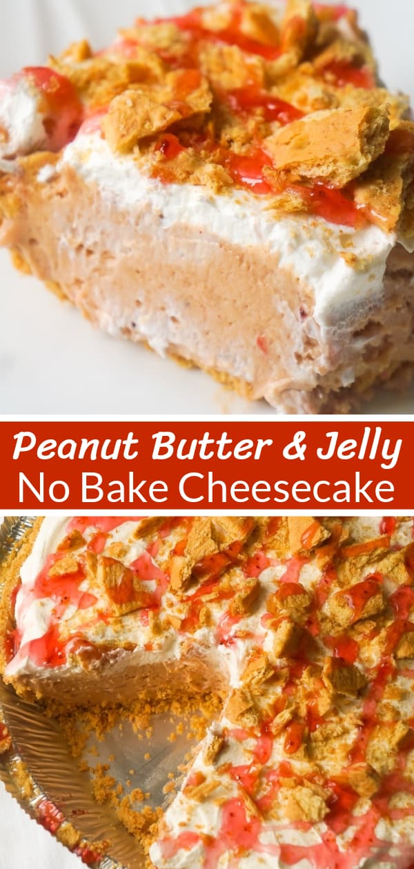 Peanut Butter and Jelly No Bake Cheesecake is an easy dessert recipe perfect for summer. The graham cracker crust is filled with a smooth and creamy PB & J filling that will remind you of the classic sandwich from your childhood.