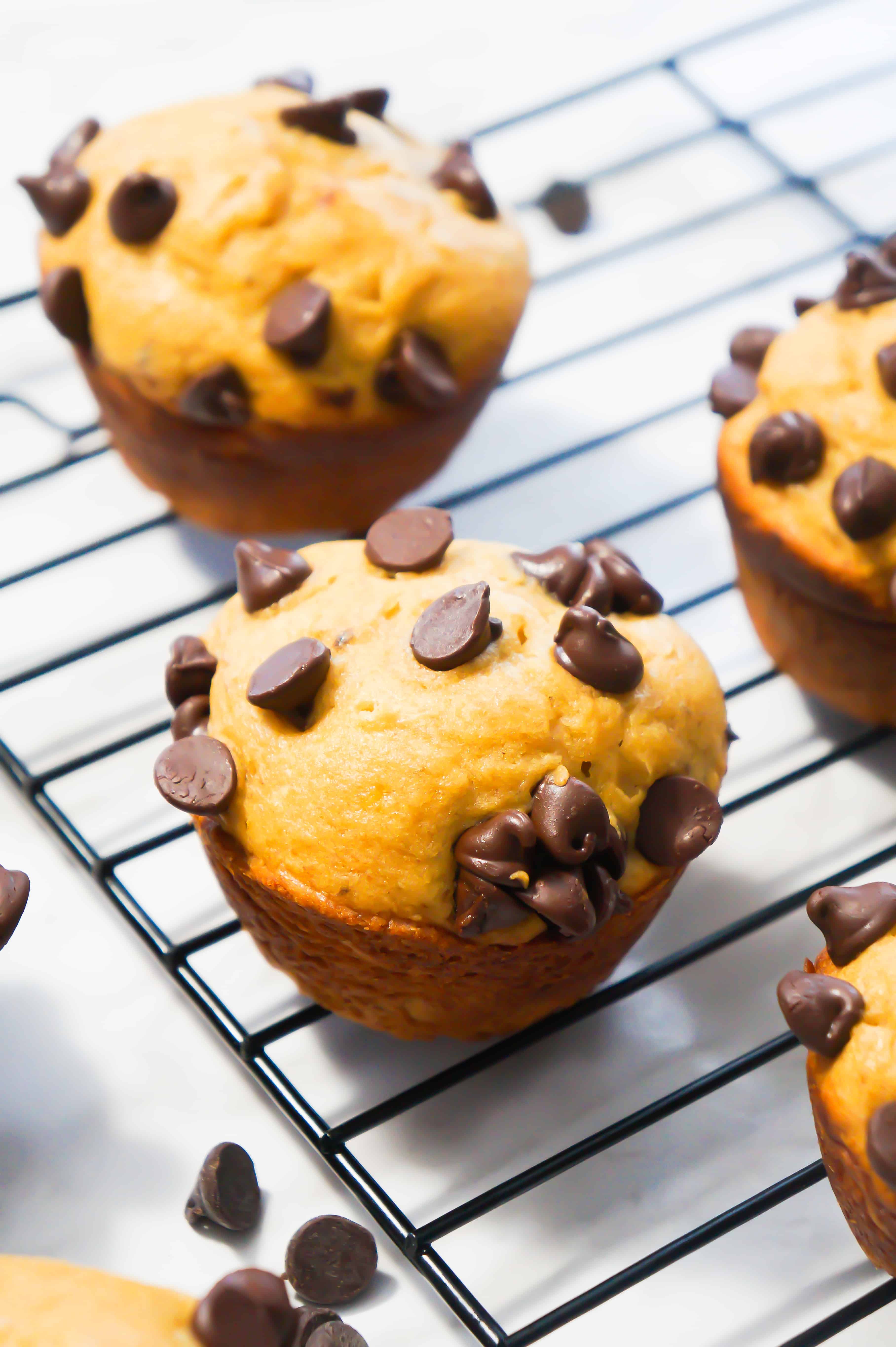 Great snack recipe. Banana chocolate chip muffins. 