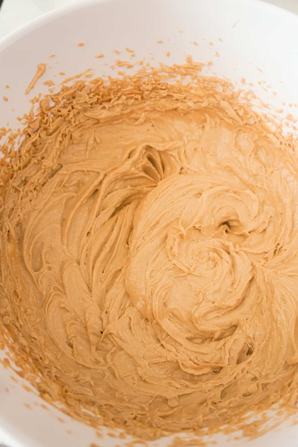 peanut butter cookie dough dip in a mixing bowl