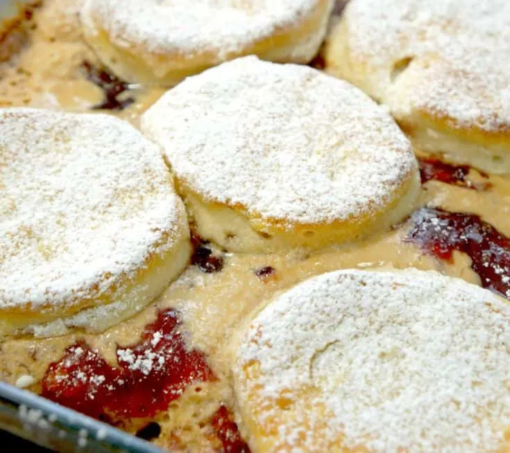Peanut Butter and Jelly Biscuit Bake