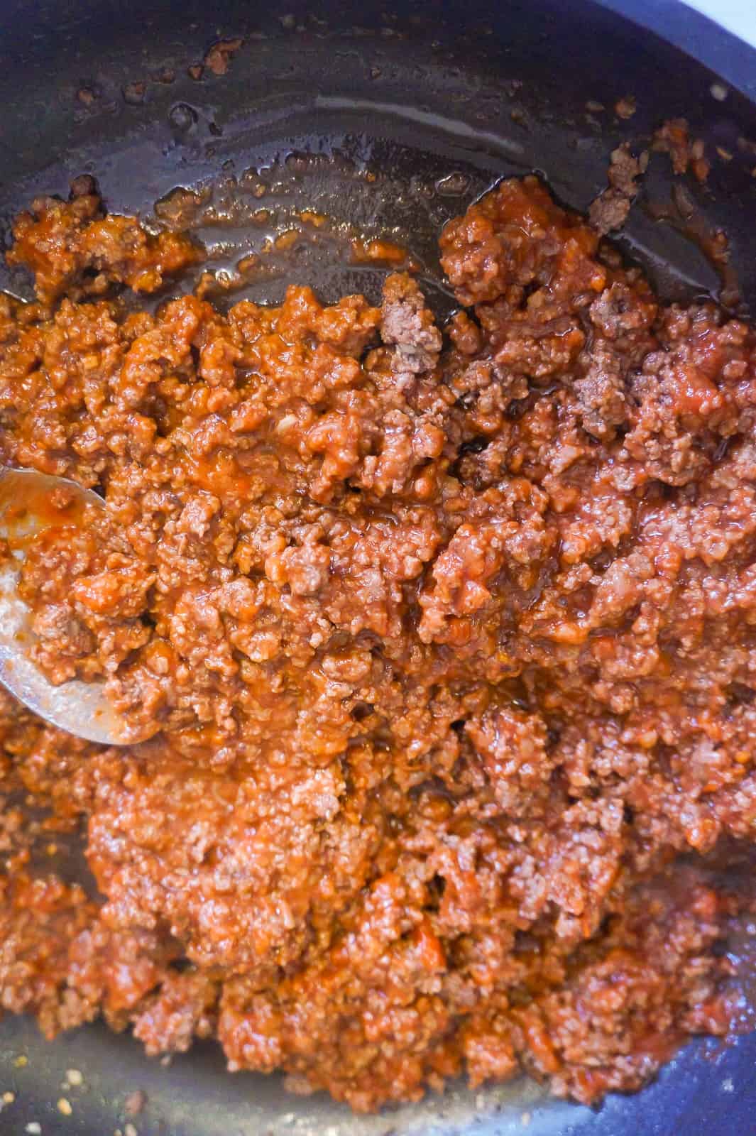 cooked ground beef and pizza sauce