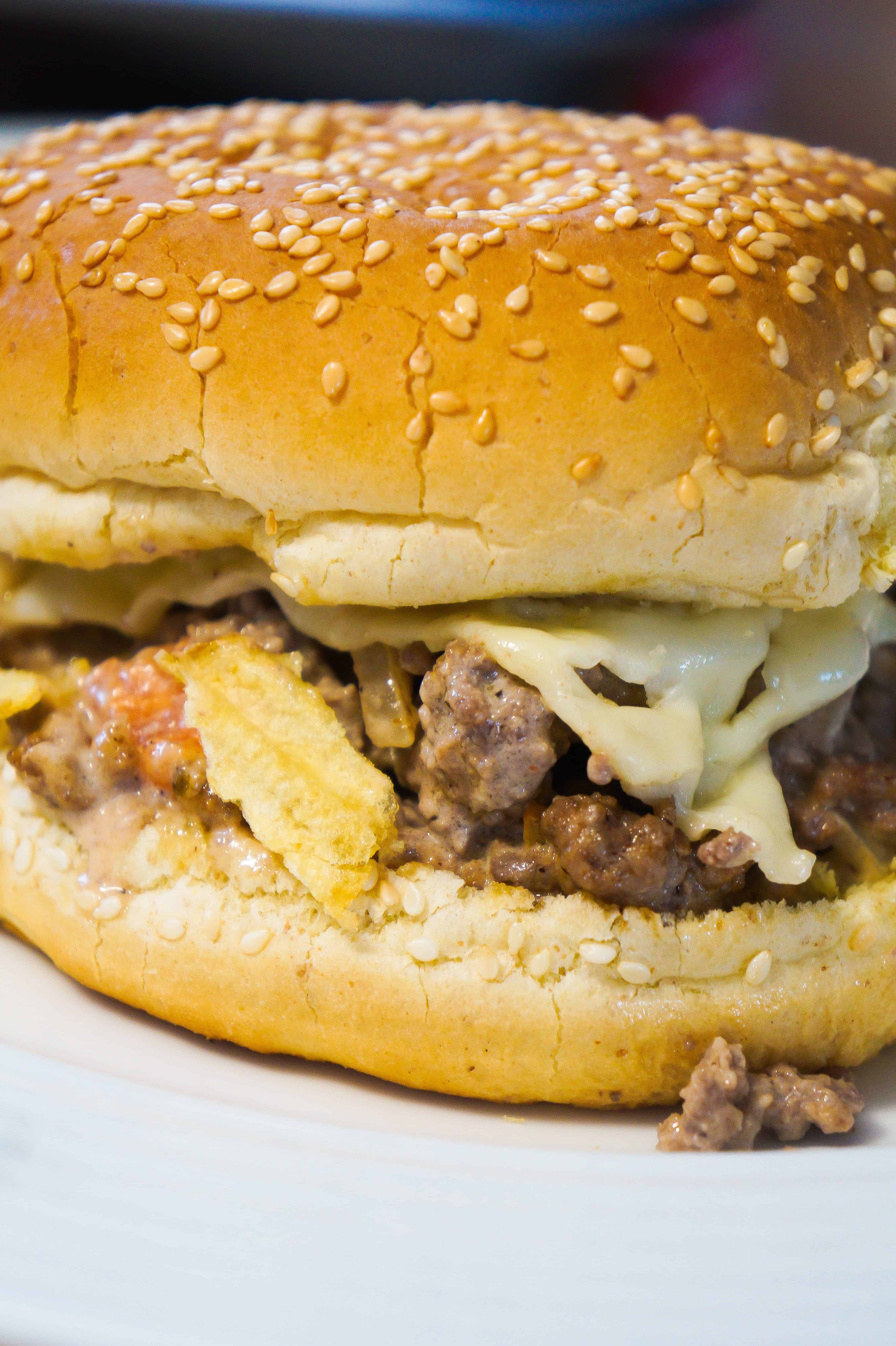 Potato Chip Loose Meat Sandwiches are a twist on the classic burger.