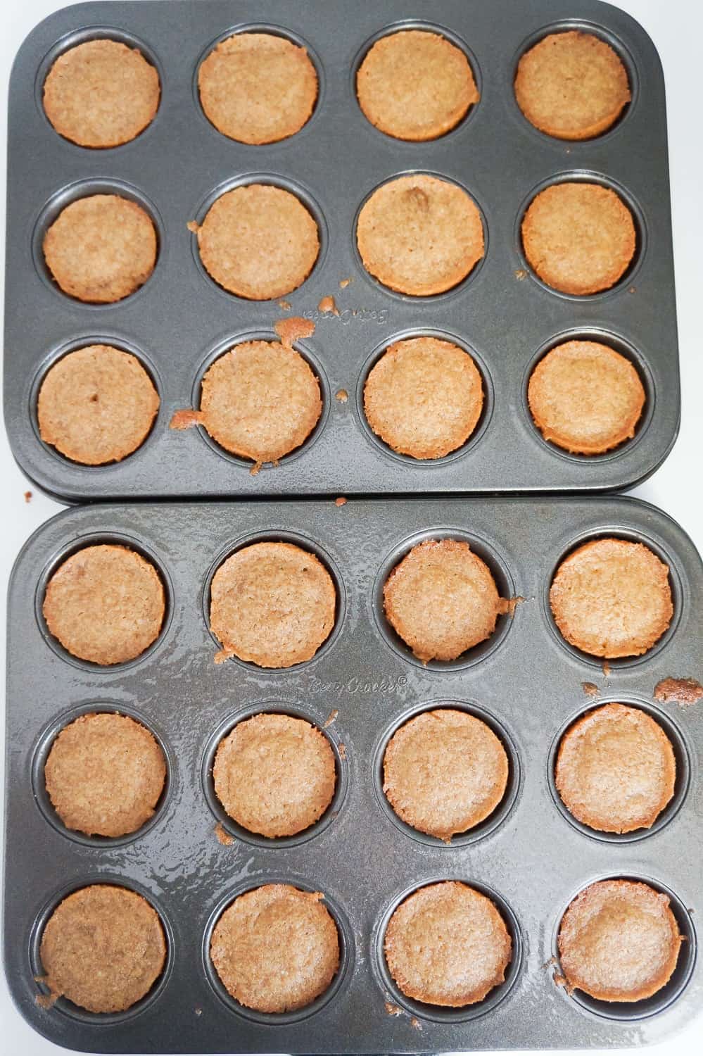 baked pumpkin spice blondies in mini muffin tins