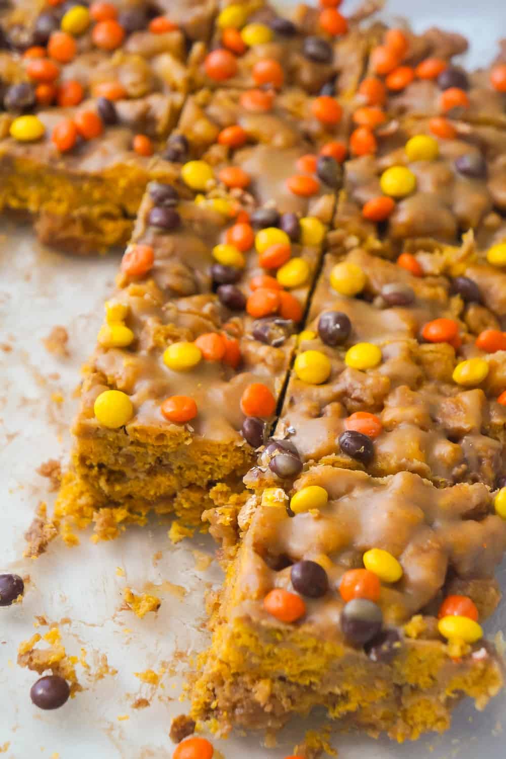 Reese's Peanut Butter Captain Crunch Bars are an easy dessert recipe perfect for peanut butter lovers. These peanut butter and marshmallow treats are like rice krispie treats but with Captain Crunch cereal instead.