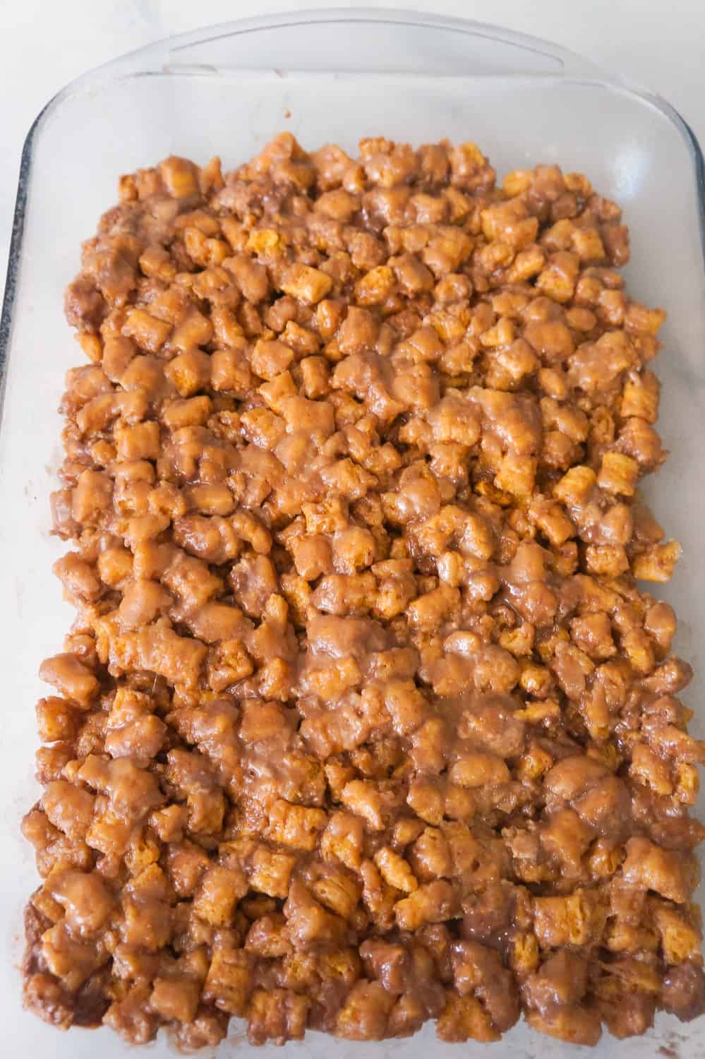 peanut butter captain crunch bars in pan