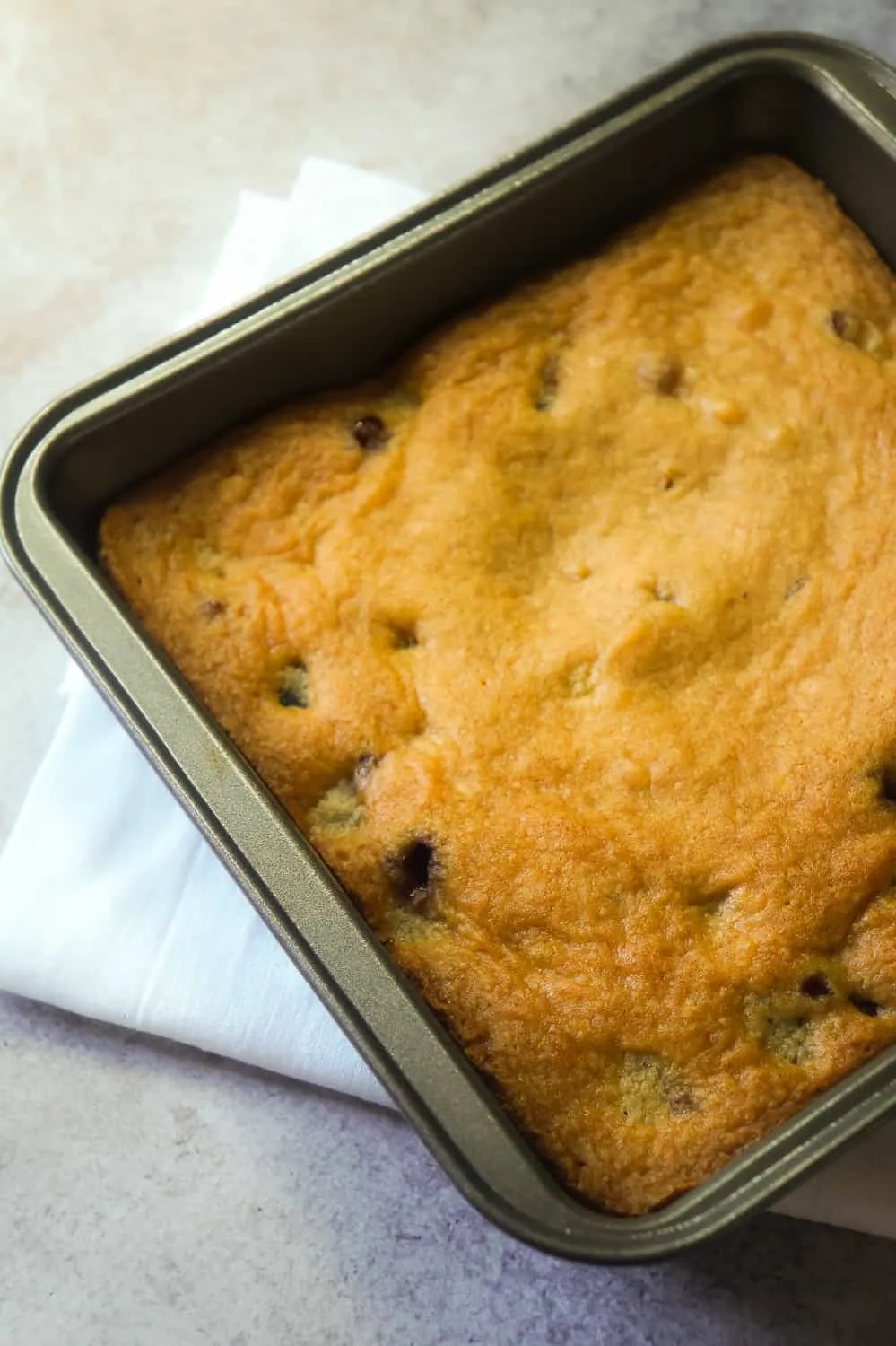 Sour Cherry Blondies in baking pan