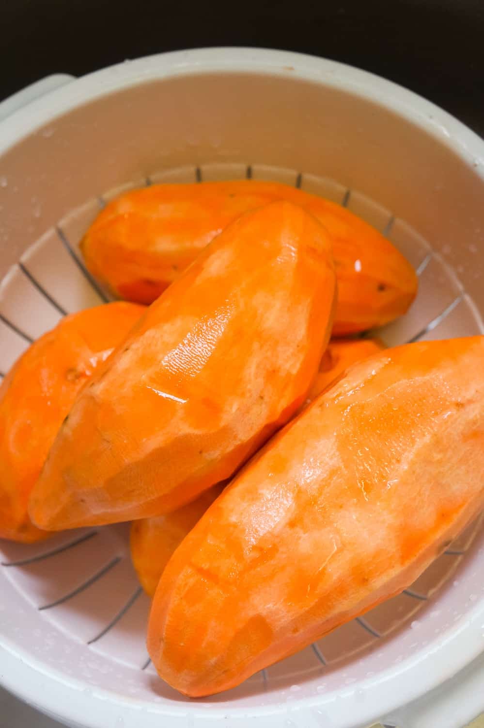 peeled and washed sweet potatoes