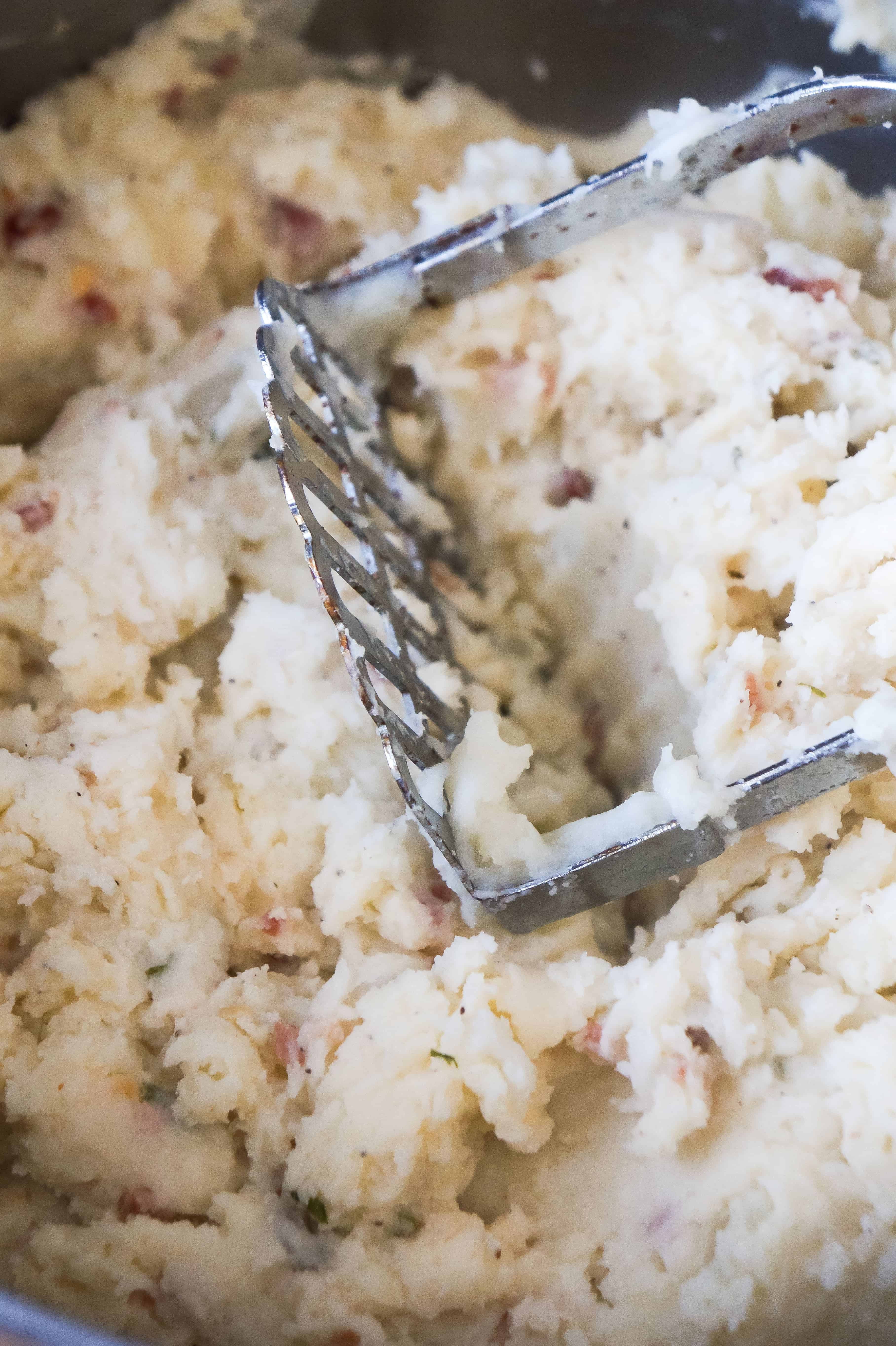 Bacon Mashed Potatoes in a pot.