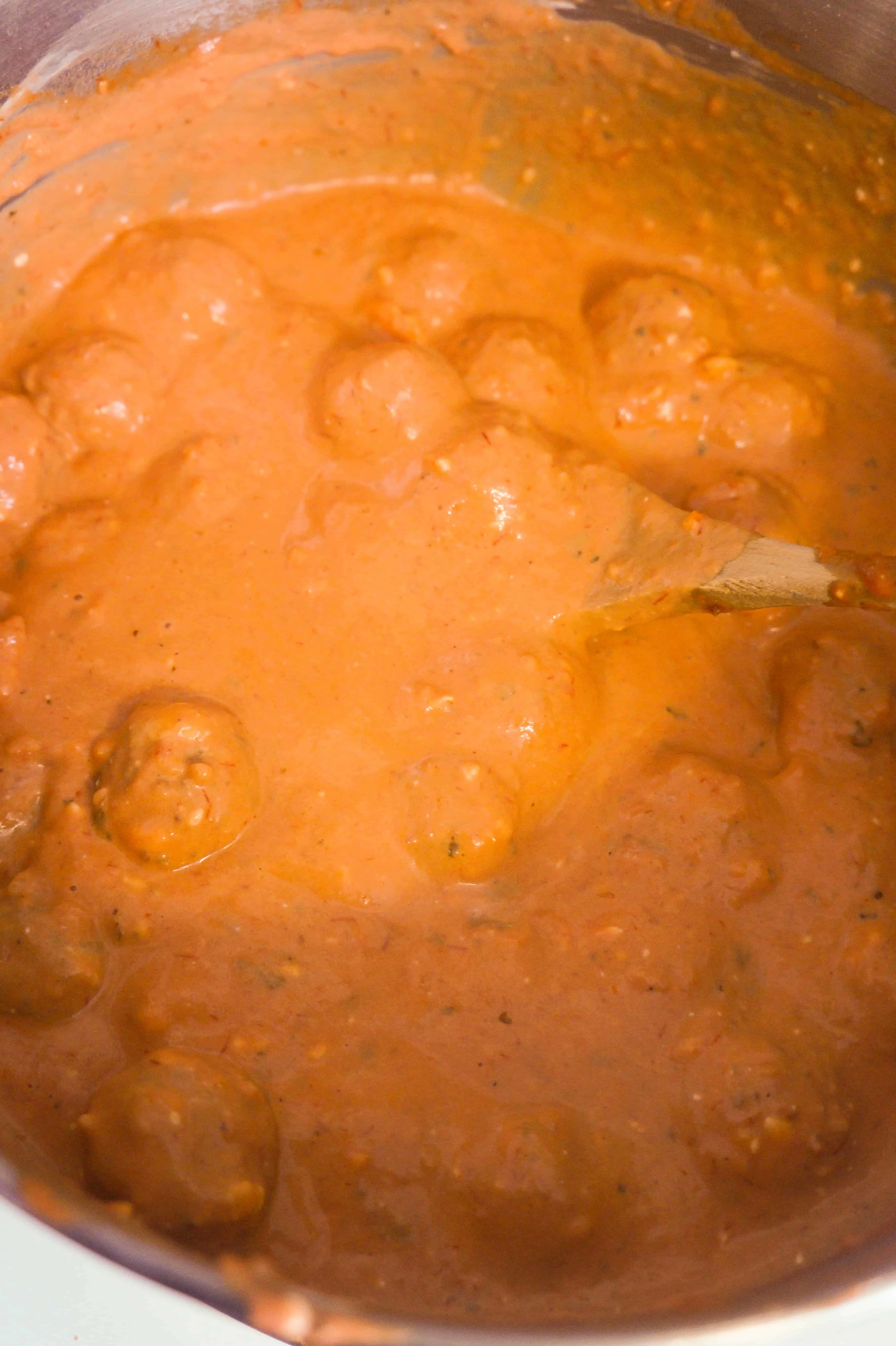 cream cheese marinara sauce with meatballs